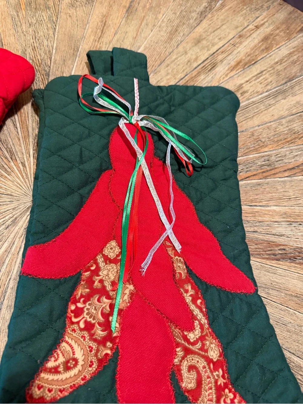 Pair Handmade Quilted Chili Pepper Cowboy Boots Christmas Stockings Southwestern